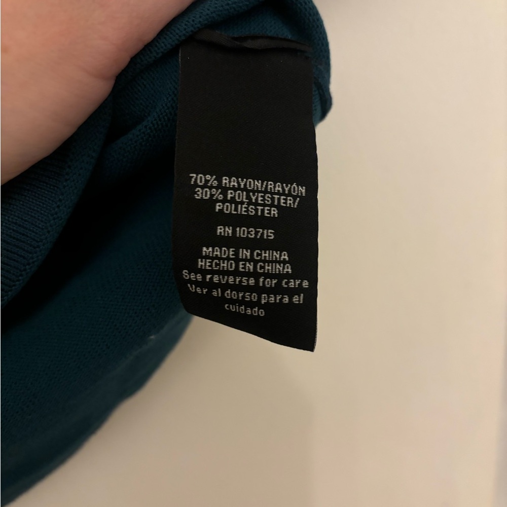Teal Ruffle Sleeve Top - Picture 3 of 3